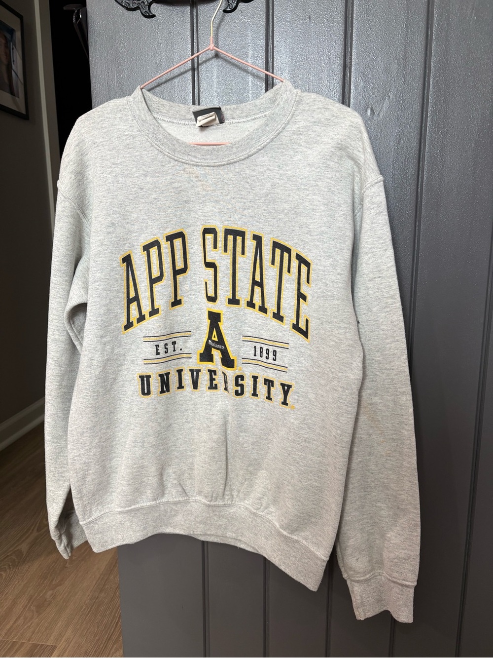MV Sport Gray Crewneck with Navy Tag